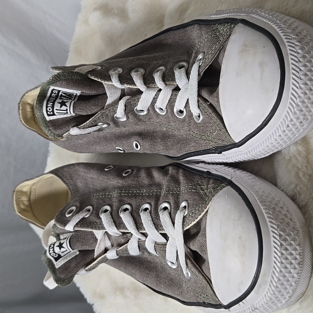 Convere Gray/Green Low Tops Size 11.5 - Picture 2 of 7